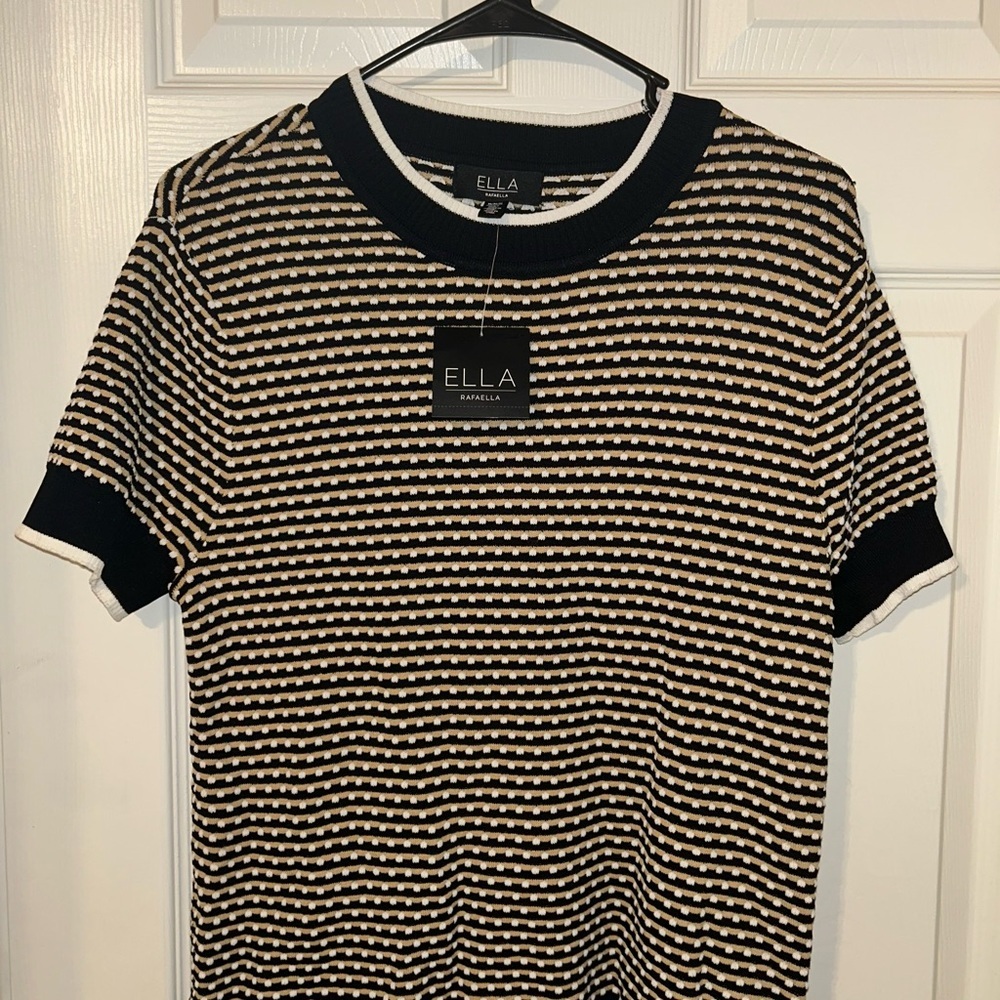 Ella Monochrome Birds Eye  Knit Top